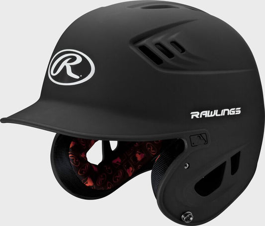 RAWLINGS VELO MATTE BATTING HELMET - BLACK