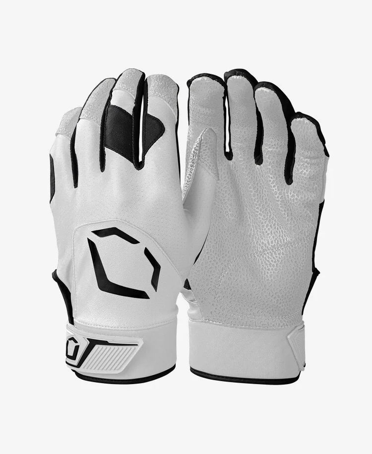 EVOSHIELD STANDOUT BATTING GLOVES- WHITE/BLACK