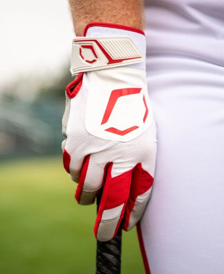 EVOSHIELD STANDOUT BATTING GLOVES - WHITE