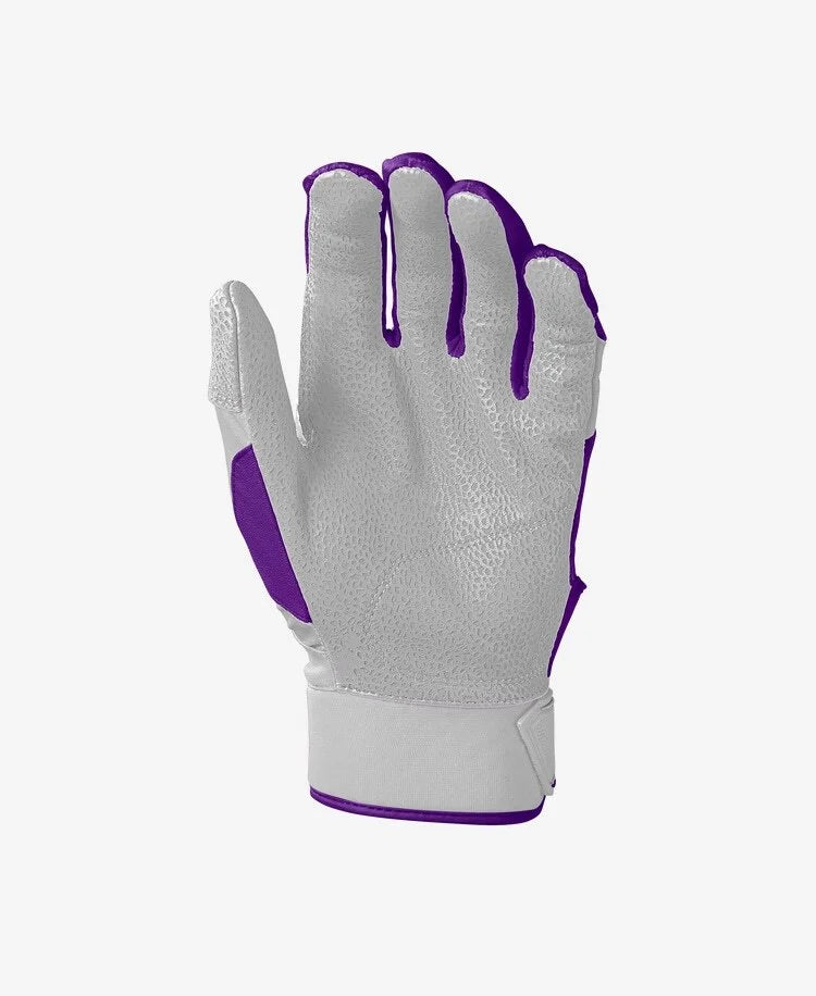 EVOSHIELD STANDOUT BATTING GLOVES- WHITE/PURPLE