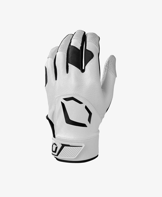 EVOSHIELD STANDOUT BATTING GLOVES- WHITE/BLACK