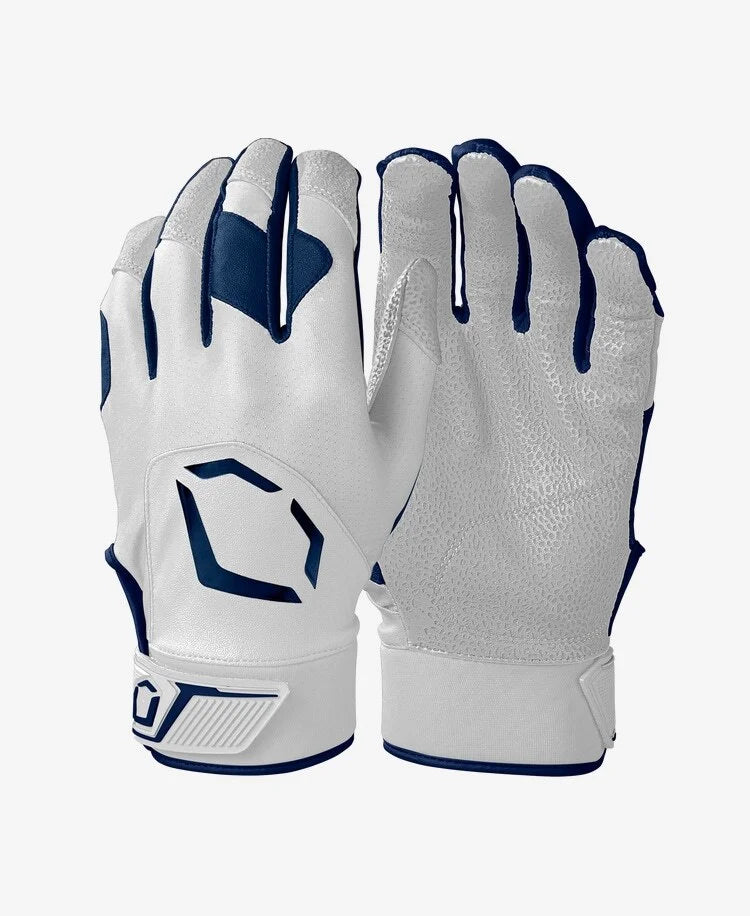 EVOSHIELD STANDOUT BATTING GLOVES- WHITE/NAVY