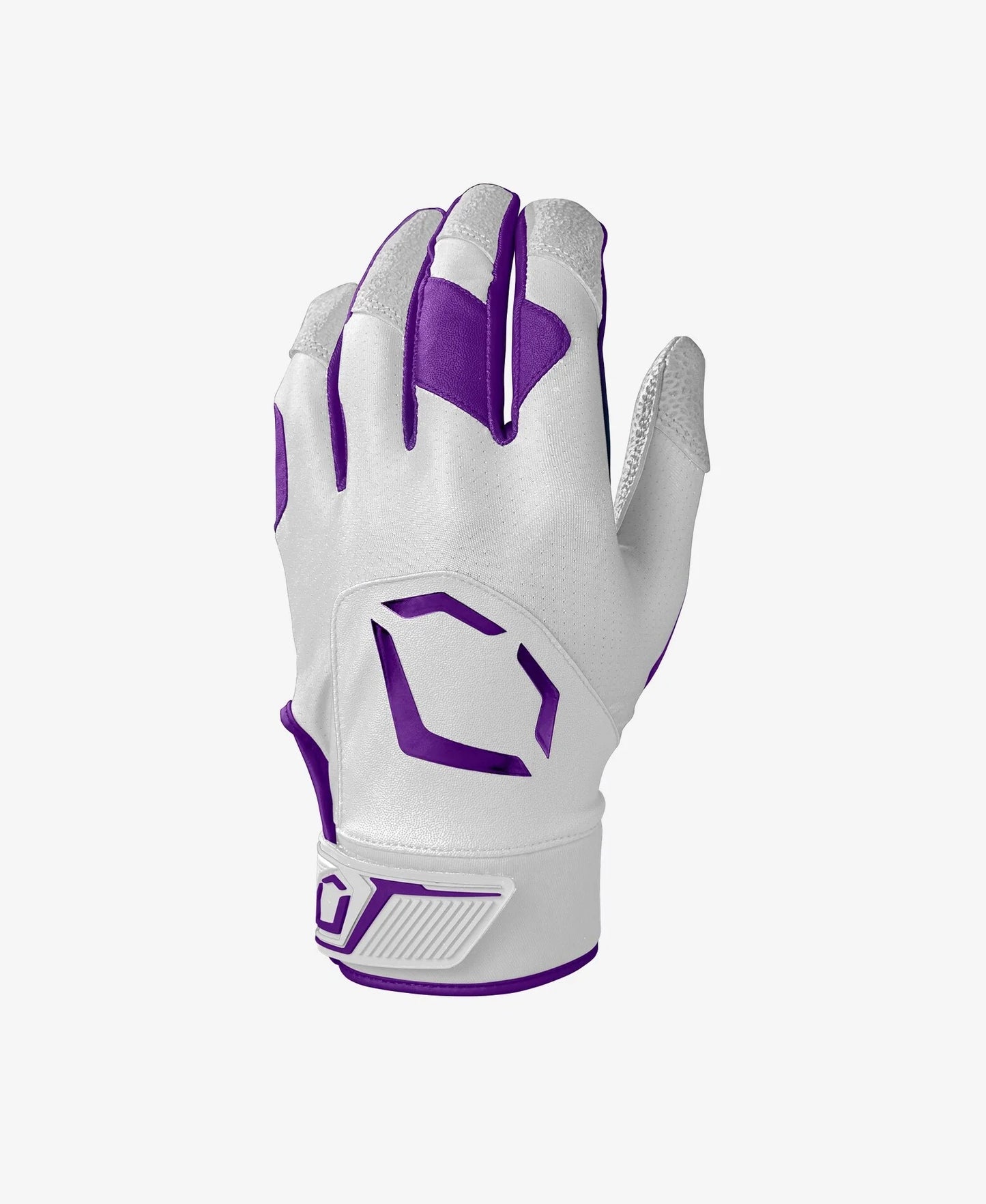 EVOSHIELD STANDOUT BATTING GLOVES- WHITE/PURPLE